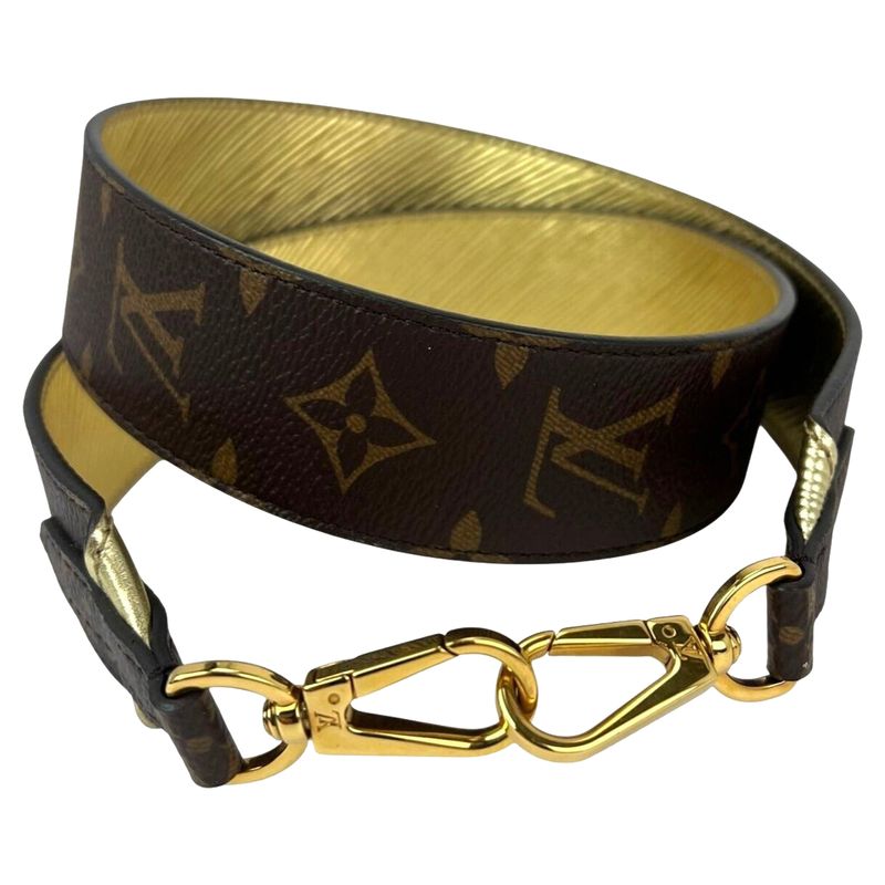 Louis Vuitton Bandouliere Reversible Monogram Gold Epi Leather Shoulder Strap